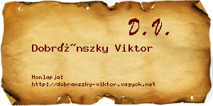 Dobránszky Viktor névjegykártya